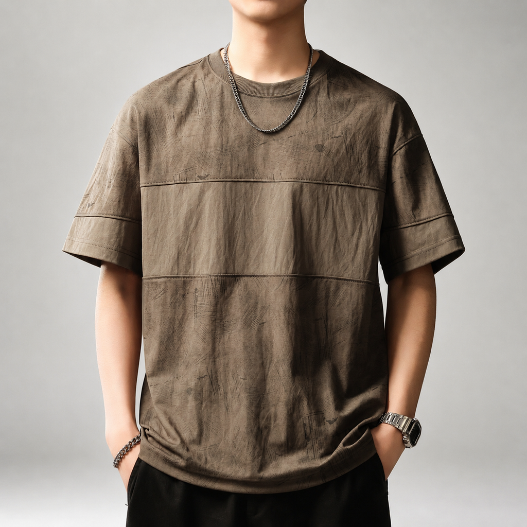 Callum Men’s Textured Panel Short Sleeve T-Shirt