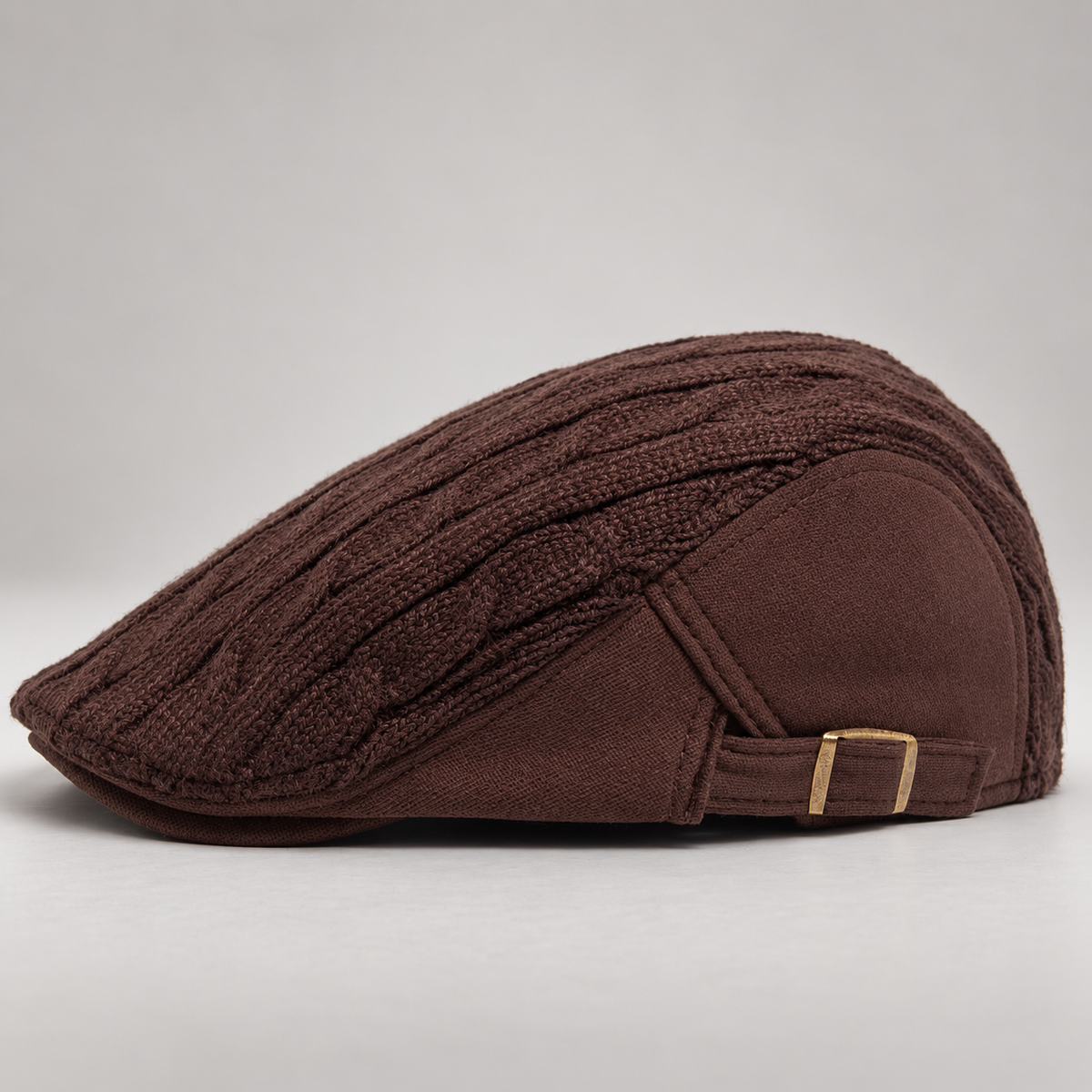 Callum Cable-Knit Flat Cap