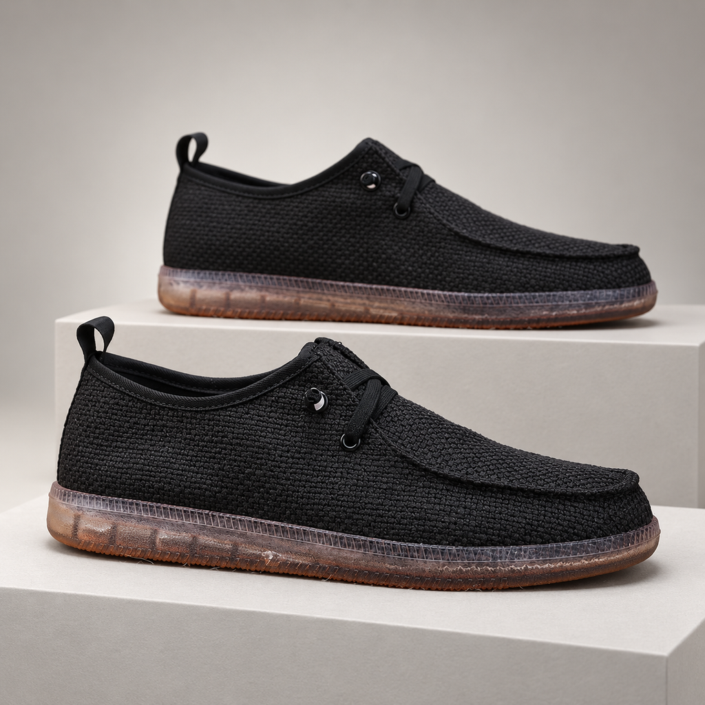 Callum Men’s Woven Moc-Toe Casual Shoes with Gum Sole