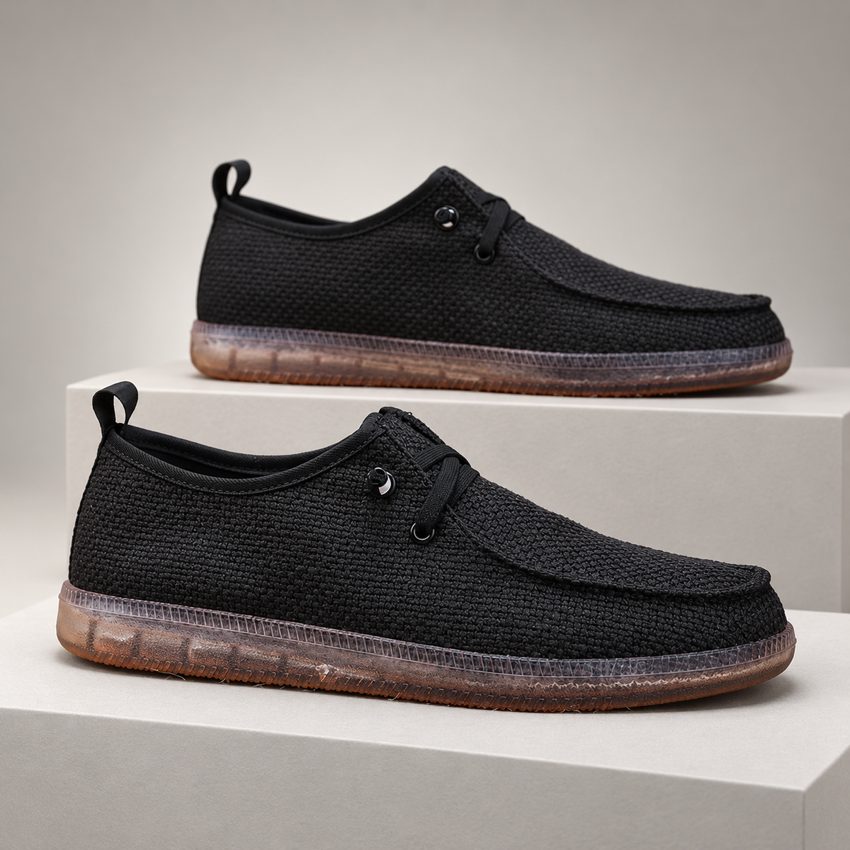 Callum Men’s Woven Moc-Toe Casual Shoes with Gum Sole