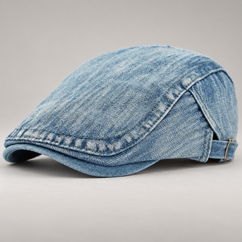 Calvin Men’s Vintage Washed Denim Flat Cap