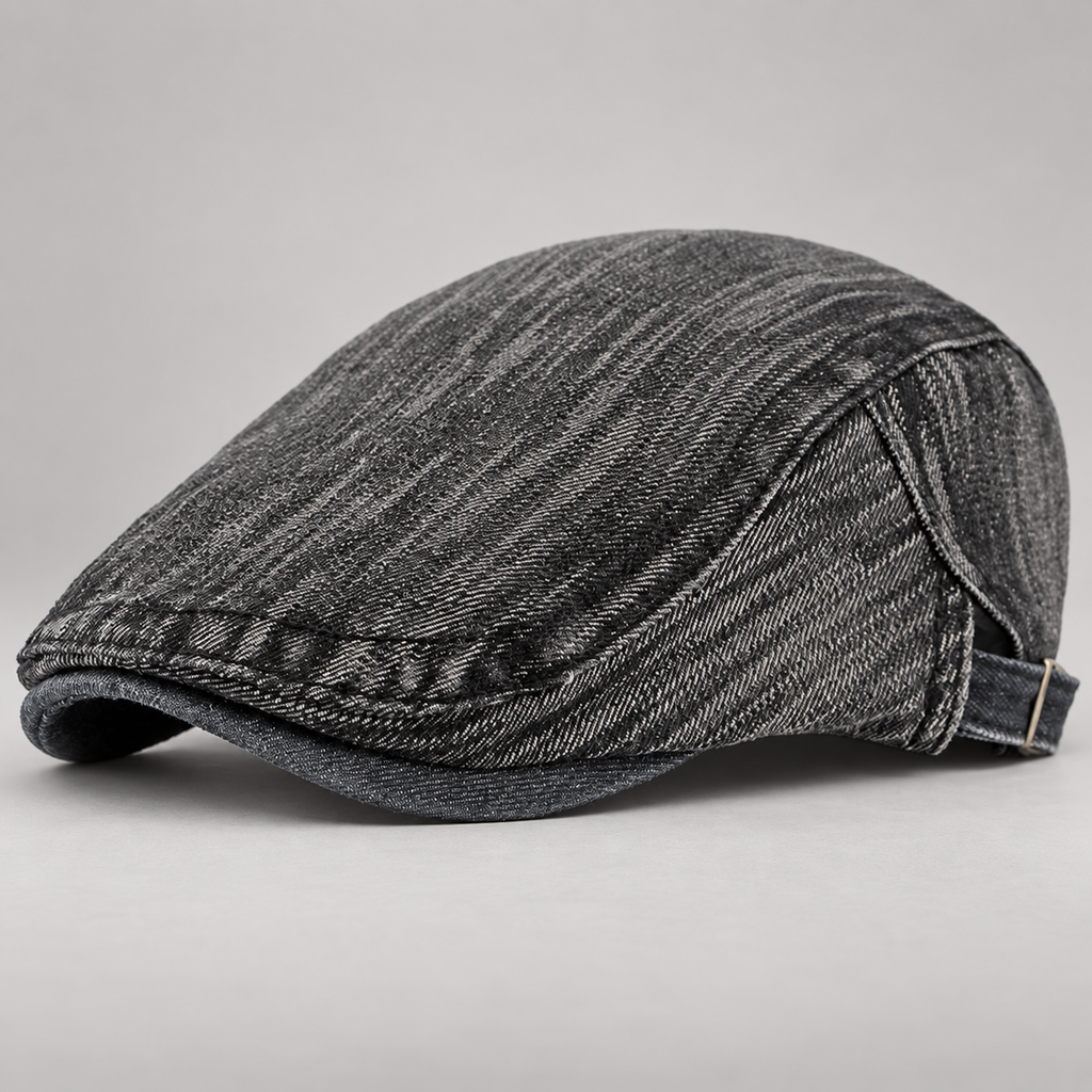 Calvin Men’s Vintage Washed Denim Flat Cap