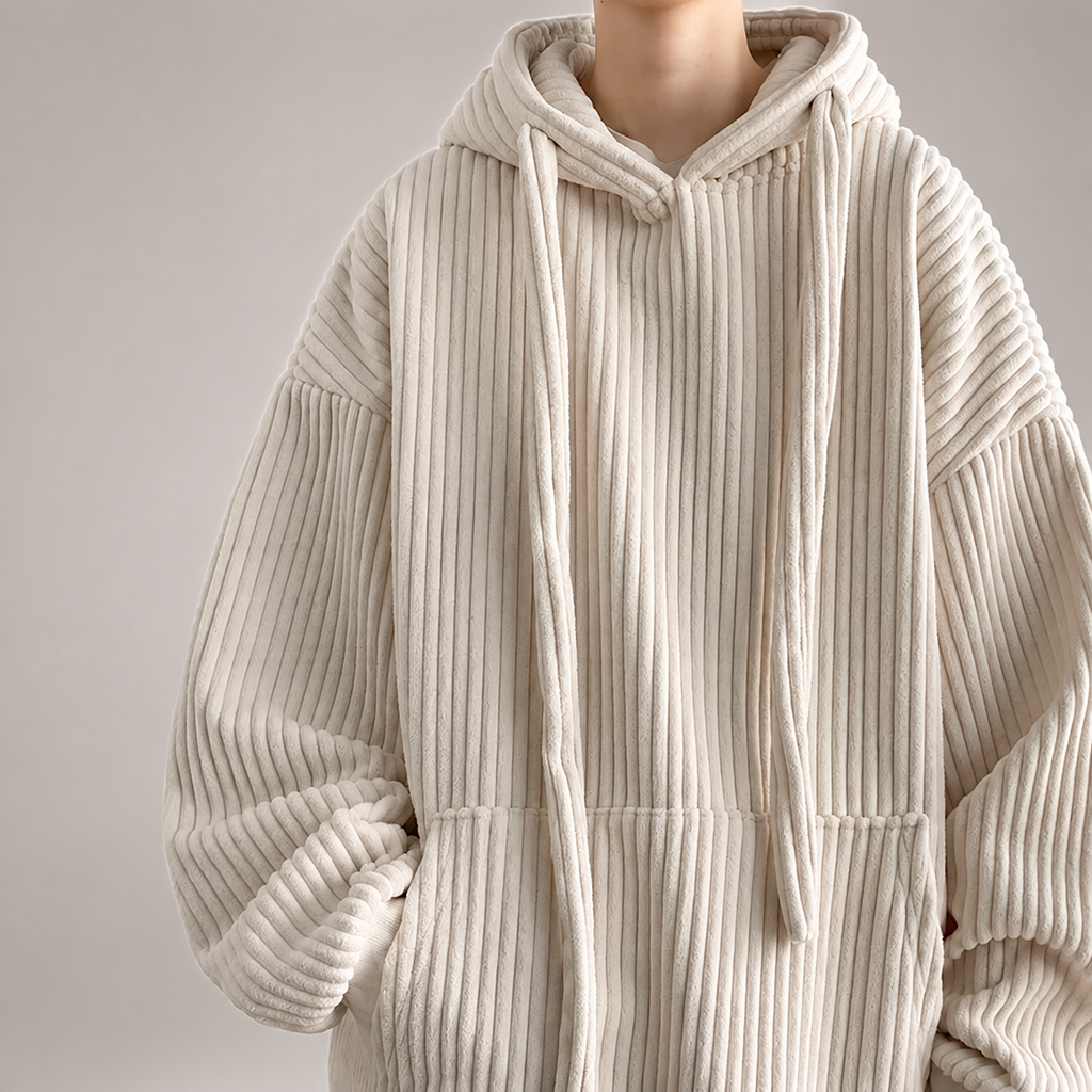 Cameron Kangaroo Oversized Ribbed Hoodie