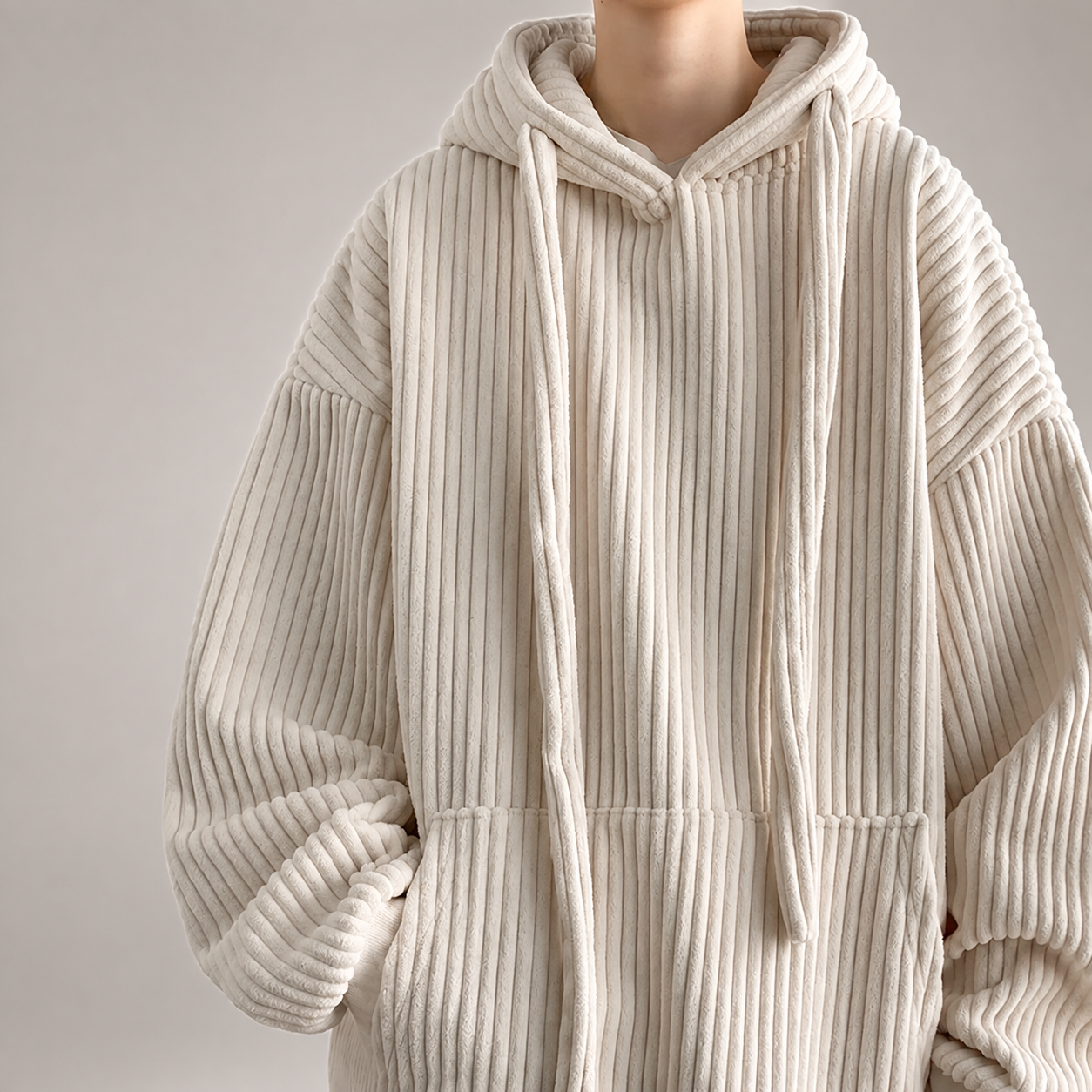Cameron Kangaroo Oversized Ribbed Hoodie