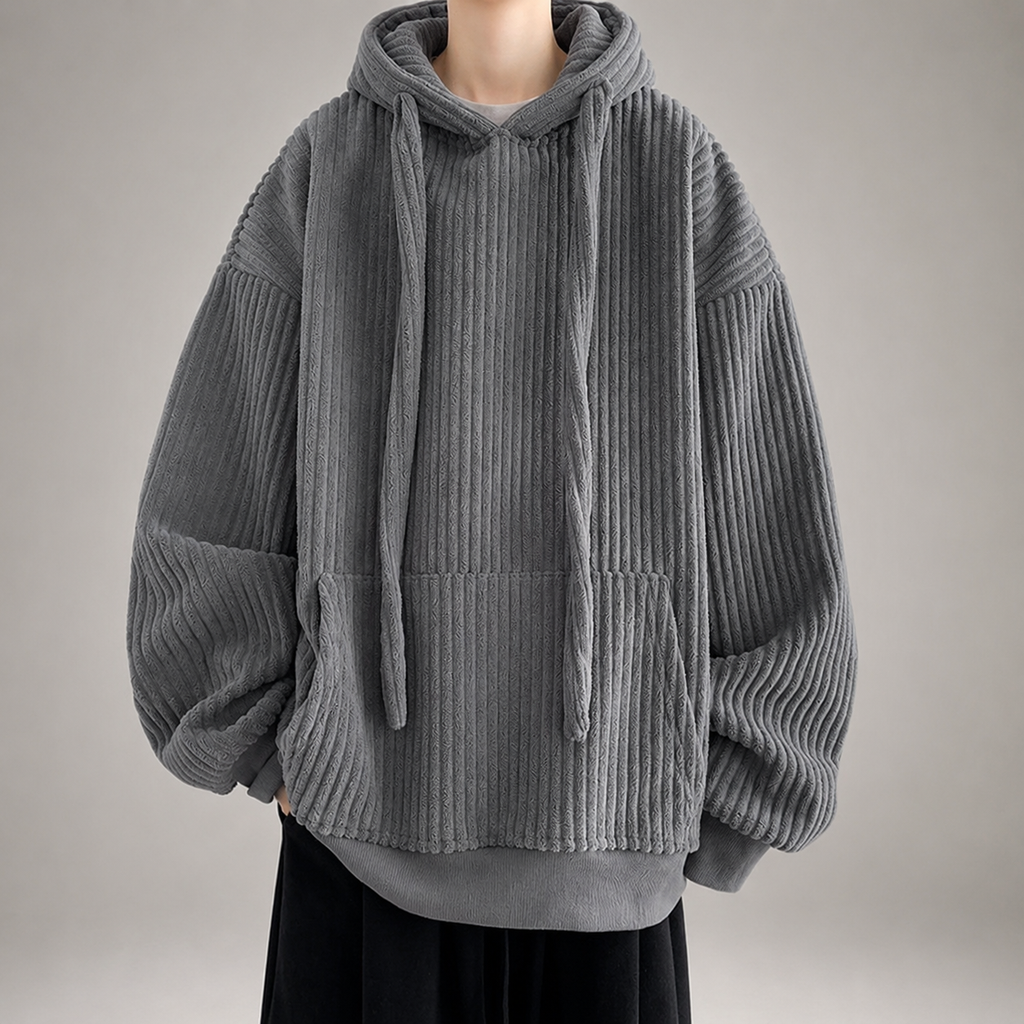 Cameron Kangaroo Oversized Ribbed Hoodie