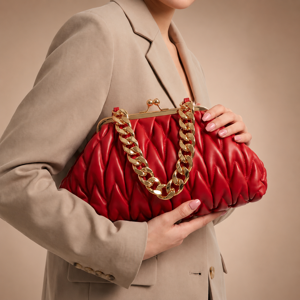 Camille Laurent Pleated Shoulder Bag