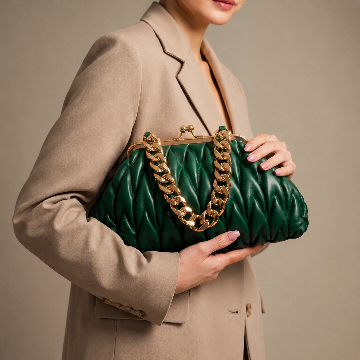 Camille Laurent Pleated Shoulder Bag