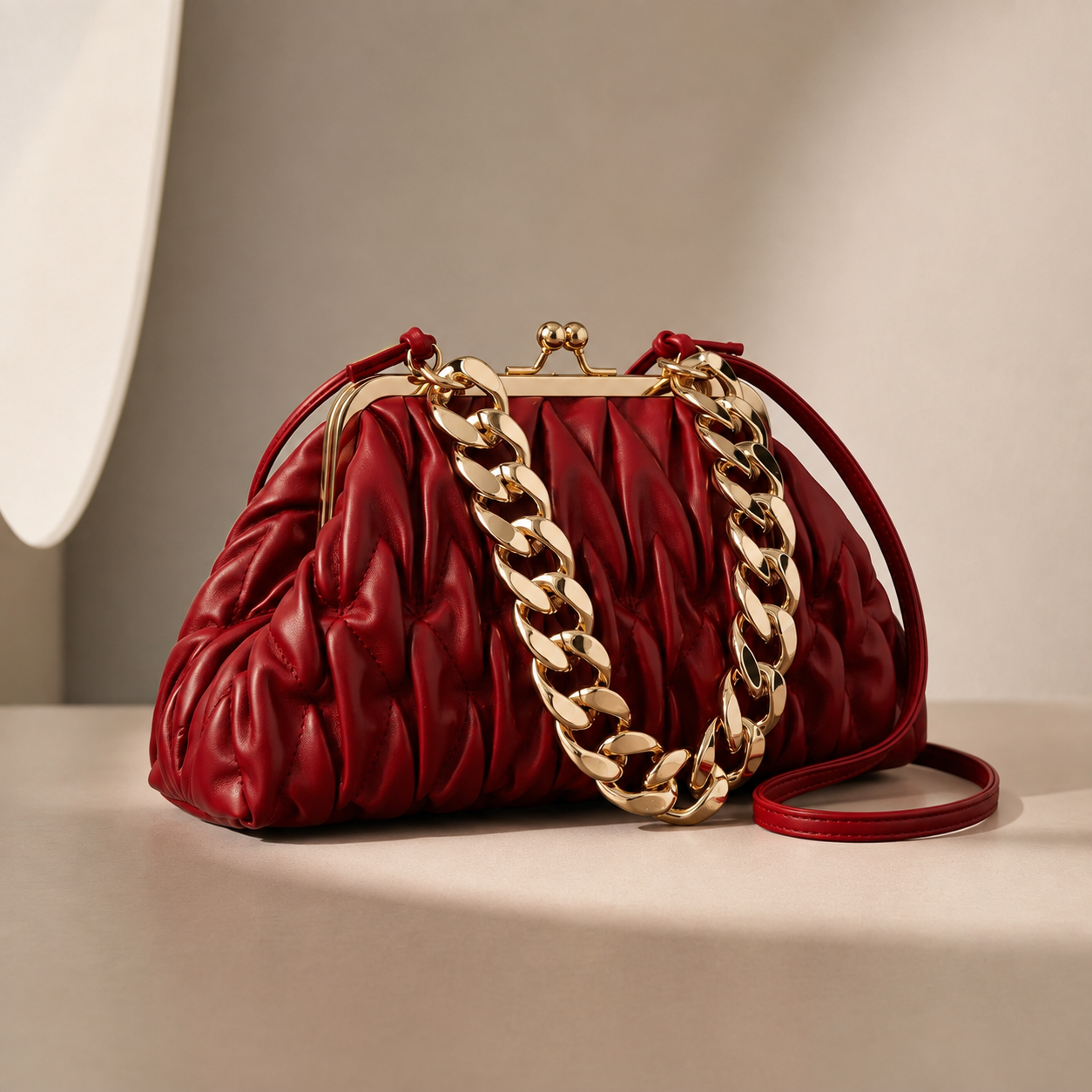 Camille Laurent Pleated Shoulder Bag