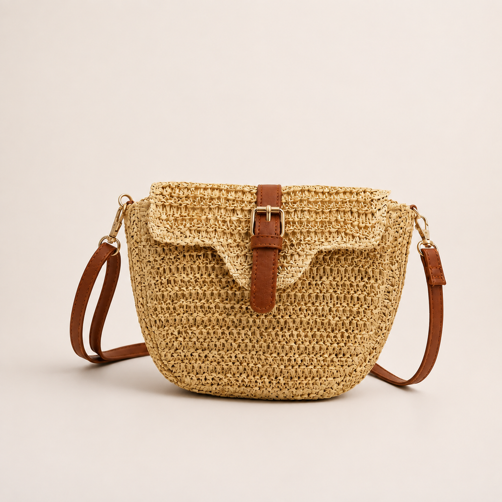 Camille Women's Woven Straw Crossbody Bag