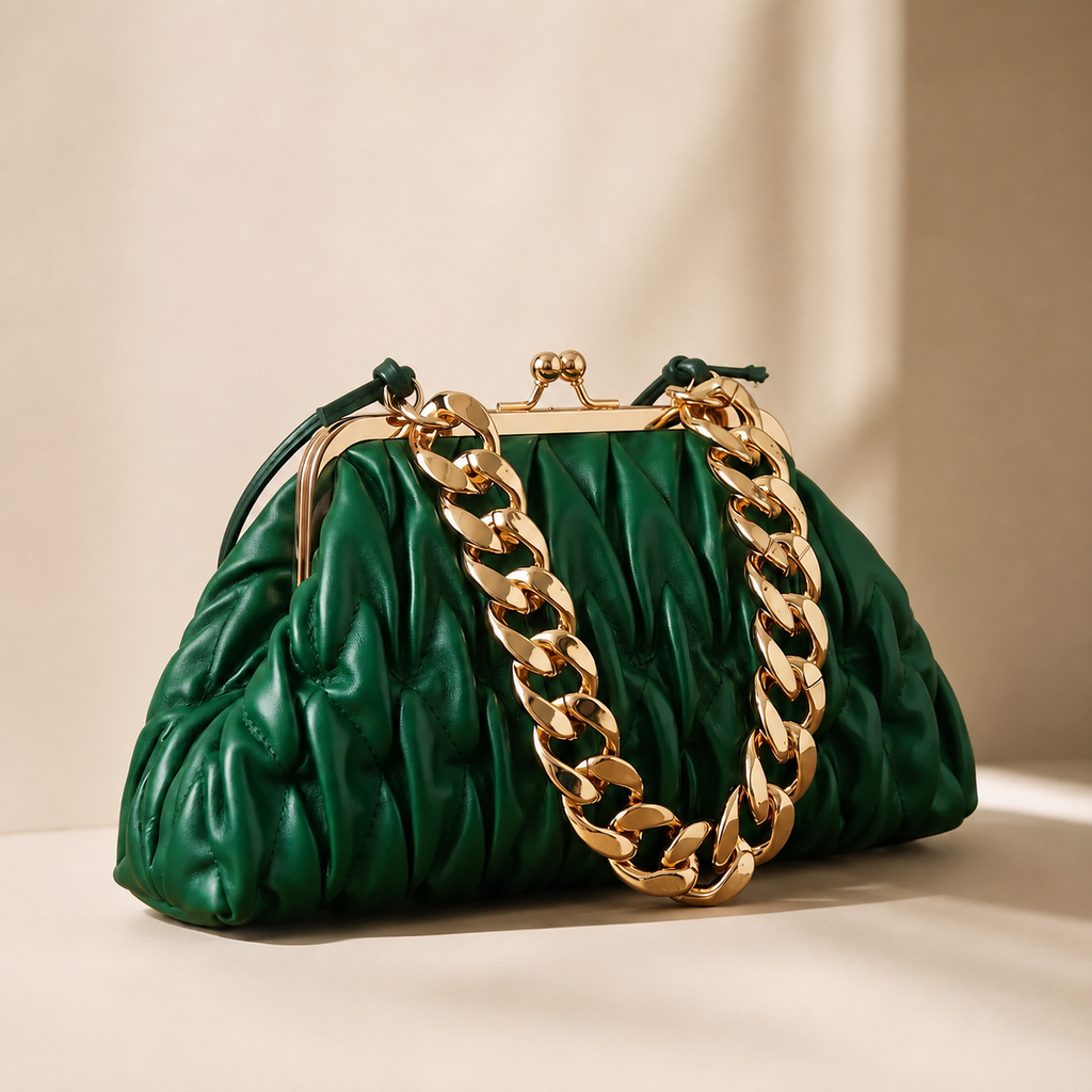 Camille Laurent Pleated Shoulder Bag