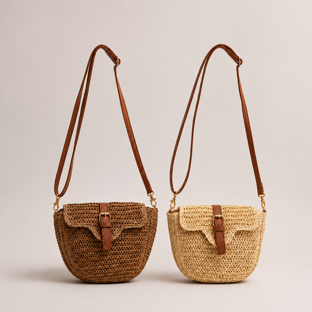 Camille Women's Woven Straw Crossbody Bag