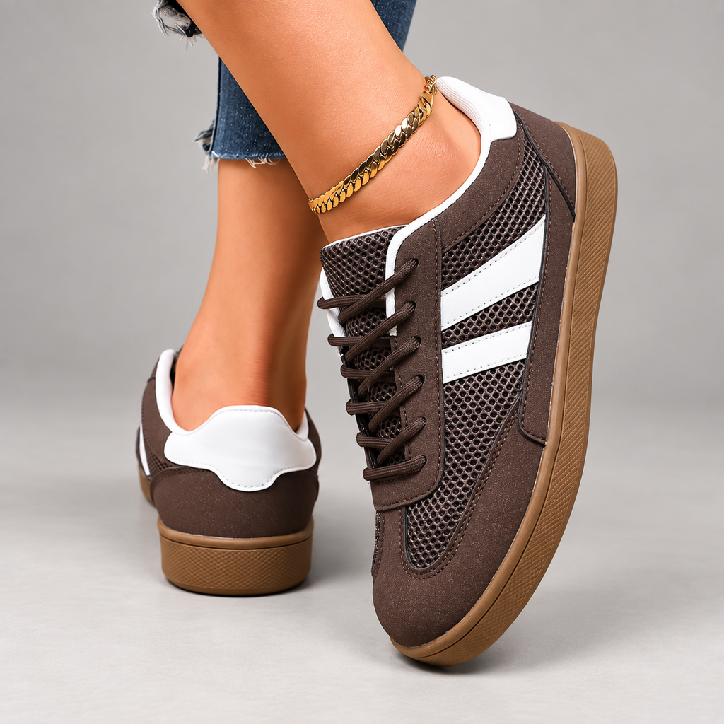 Cecilia Women’s Suede-Look Mesh Low-Top Sneakers
