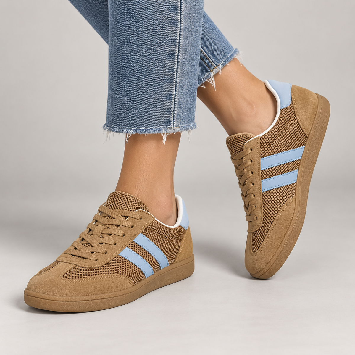 Cecilia Women’s Suede-Look Mesh Low-Top Sneakers
