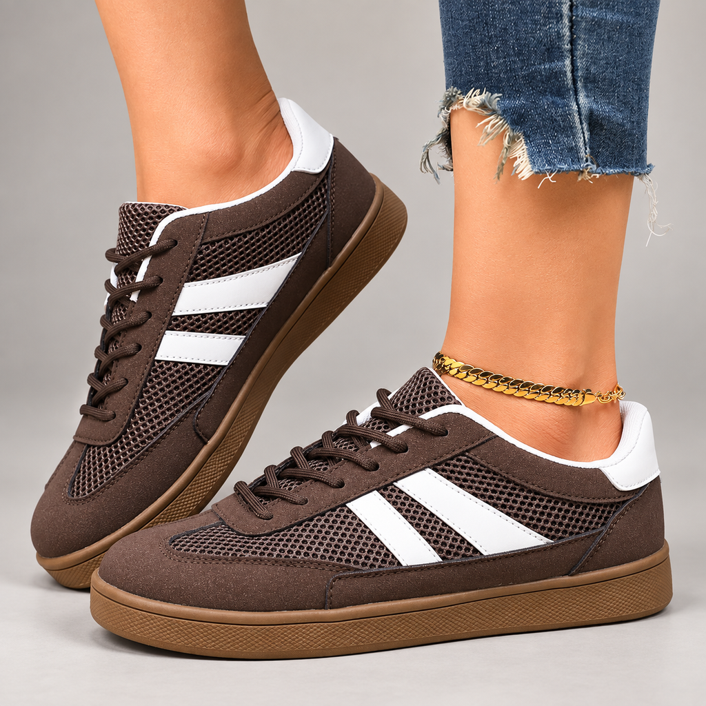 Cecilia Women’s Suede-Look Mesh Low-Top Sneakers