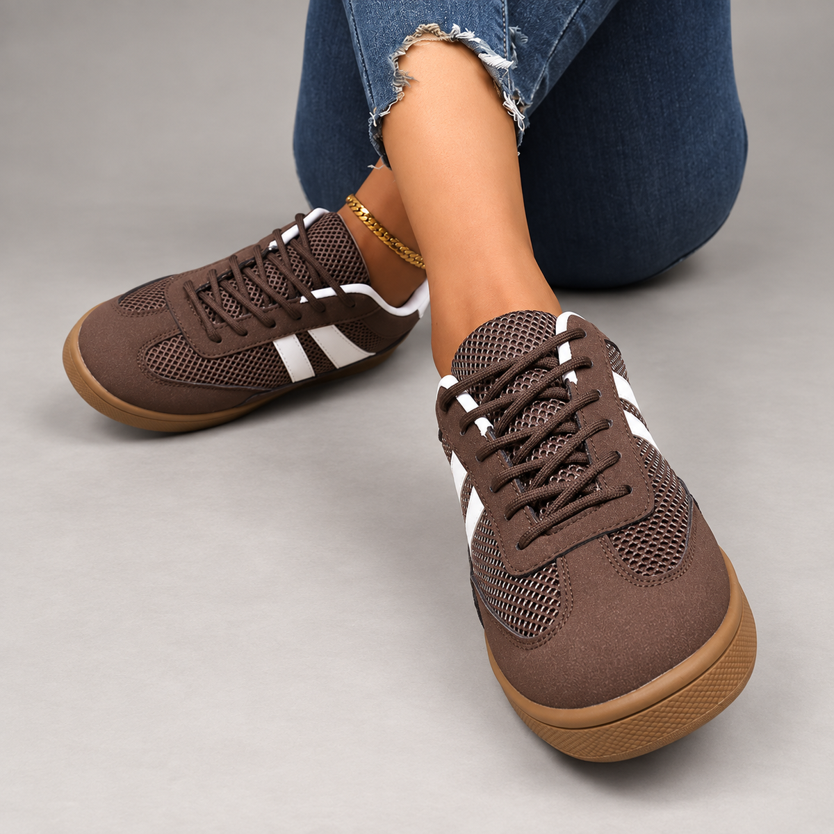 Cecilia Women’s Suede-Look Mesh Low-Top Sneakers