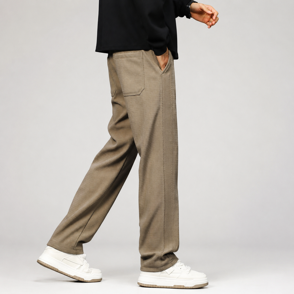 Cedric Men’s Textured Wide-Leg Drawstring Pants