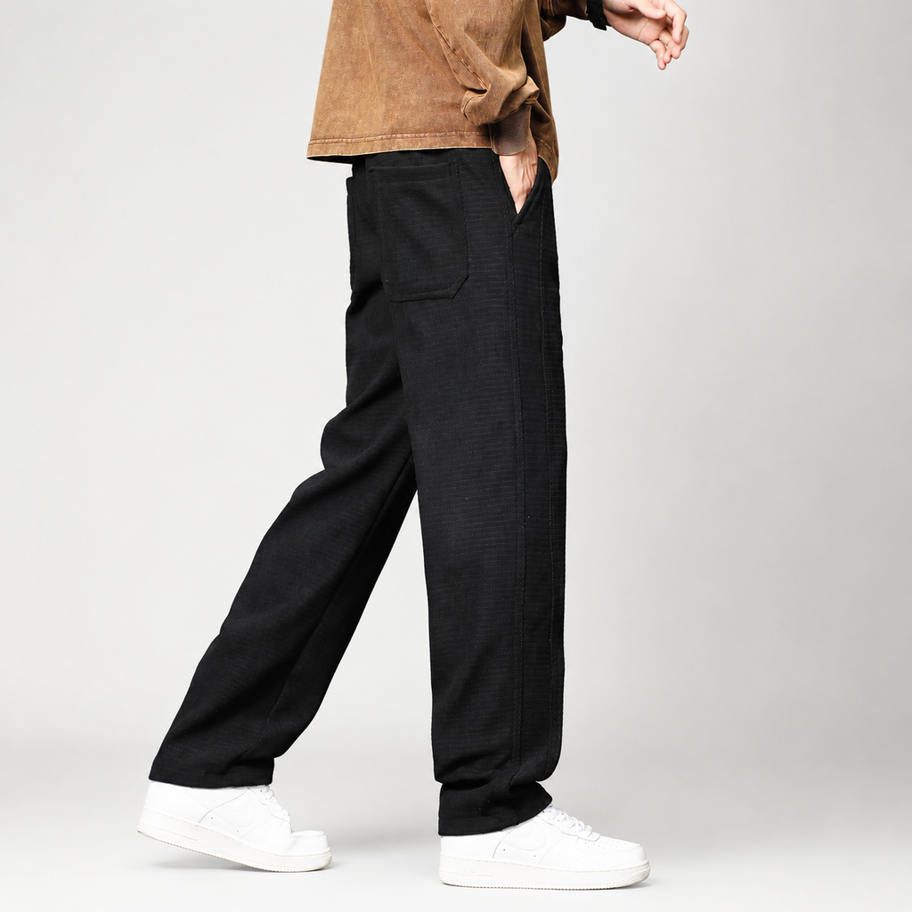 Cedric Men’s Textured Wide-Leg Drawstring Pants