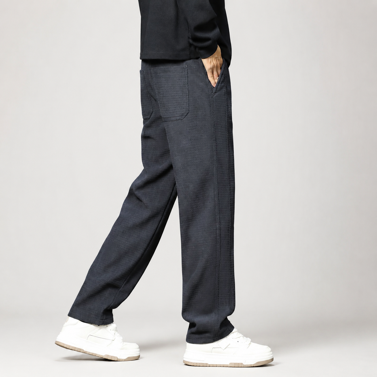Cedric Men’s Textured Wide-Leg Drawstring Pants