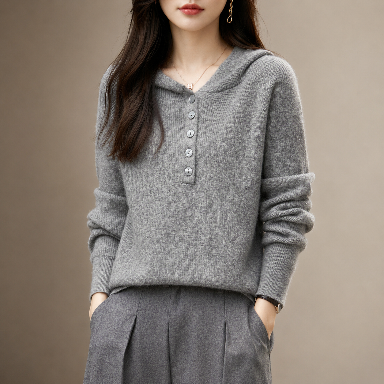 Celeste Button Front Relaxed Fit Cardigan
