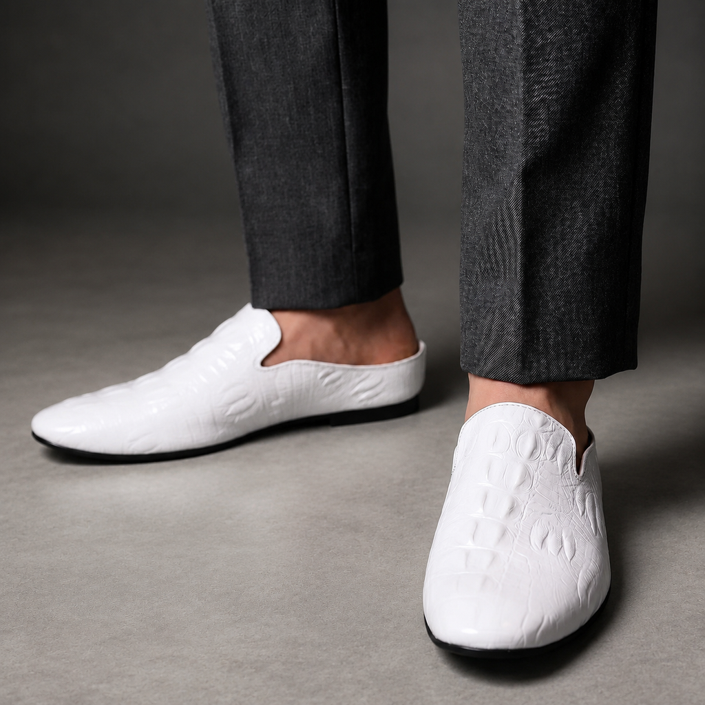 Charleston Men’s Pointed-Toe Leather Slip-On Loafers