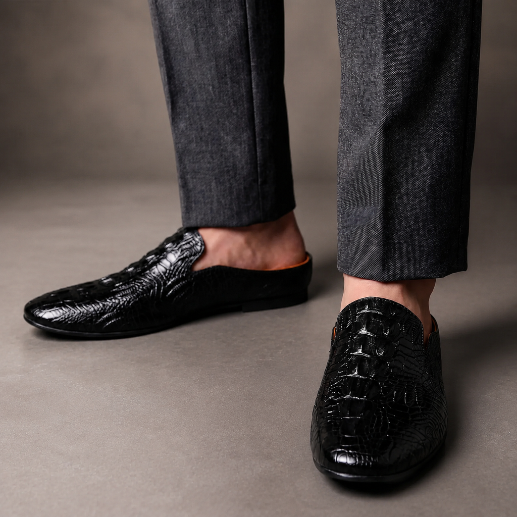 Charleston Men’s Pointed-Toe Leather Slip-On Loafers