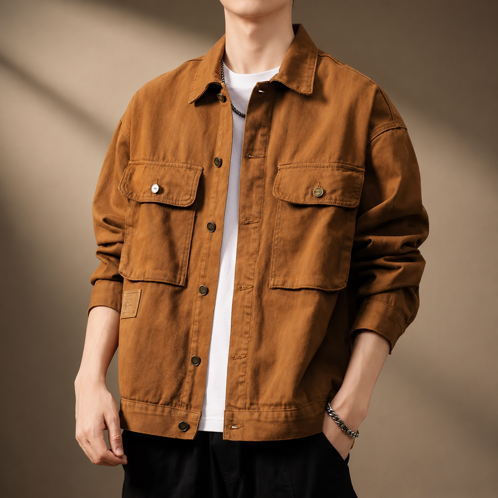 Enzo Men's Heavyweight Denim Jacket