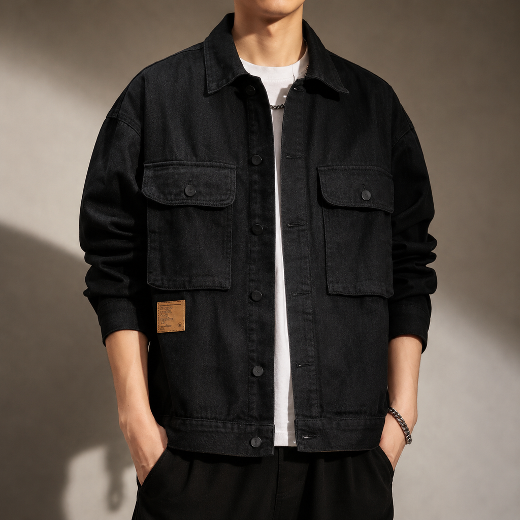 Enzo Men's Heavyweight Denim Jacket