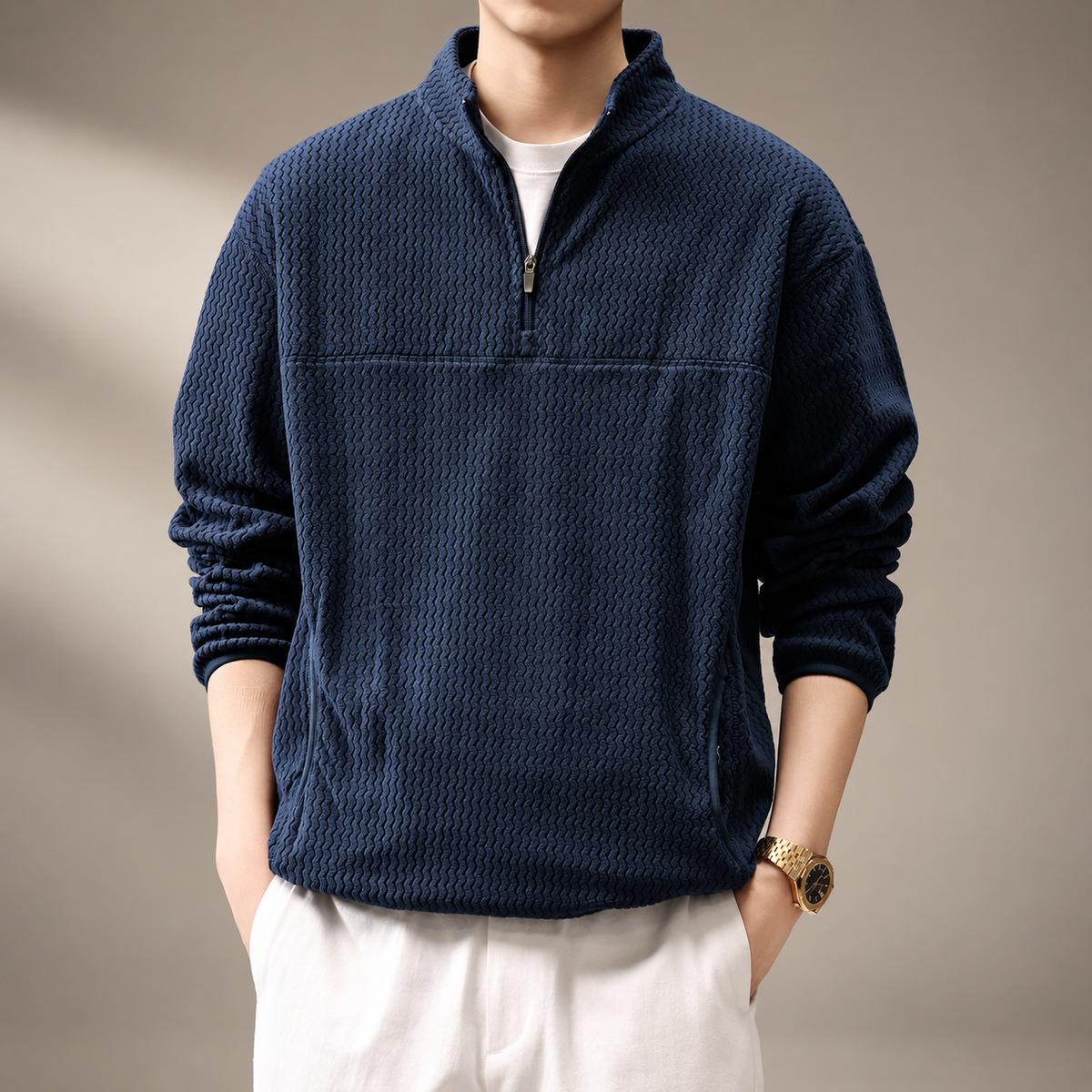 Tristan Textured Quarter-Zip Pullover