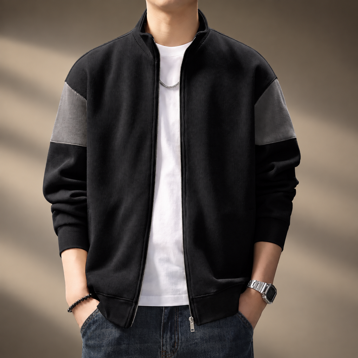 Oliver Colorblock Knit Zip Jacket for Men