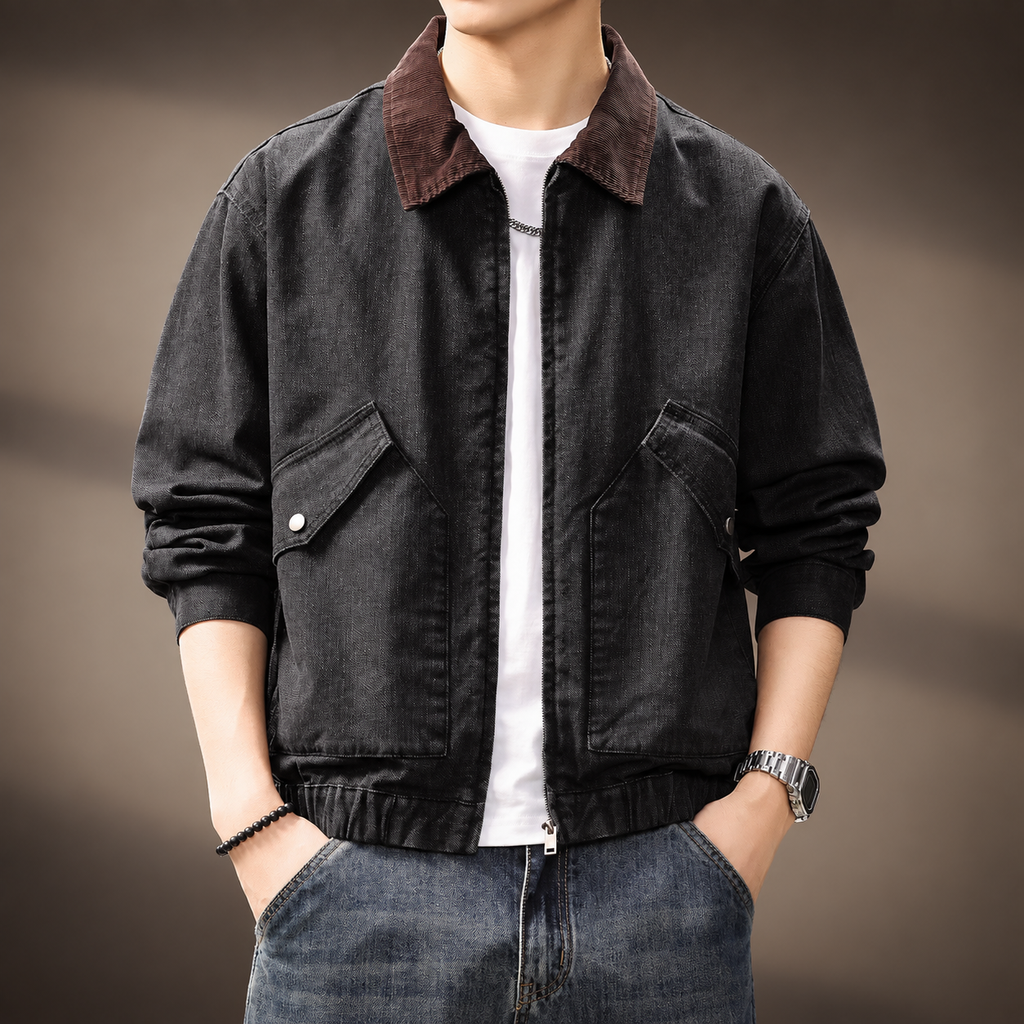 Lucas Contrast Collar Utility Jacket