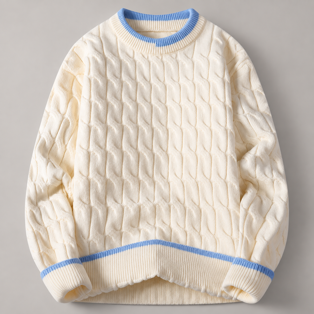 William Textured Cable-Knit Pullover Sweater