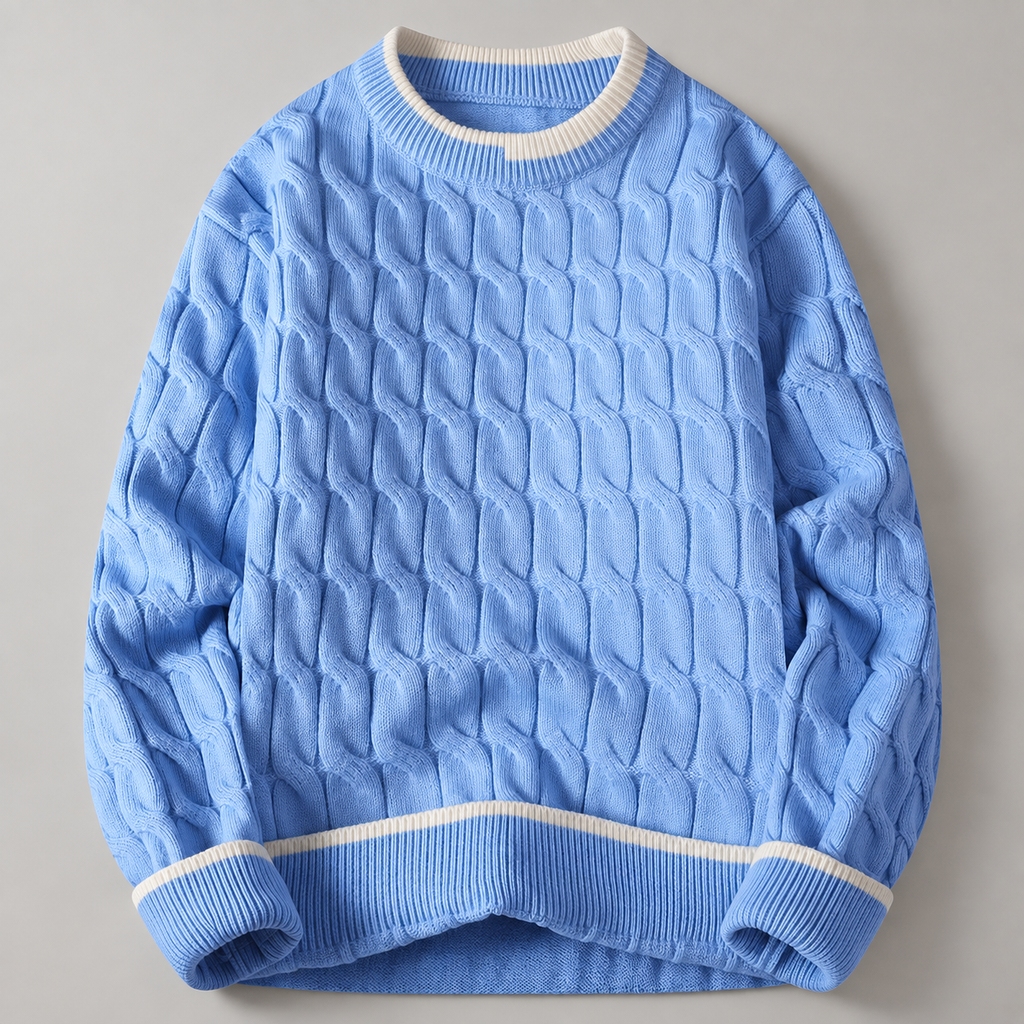 William Textured Cable-Knit Pullover Sweater