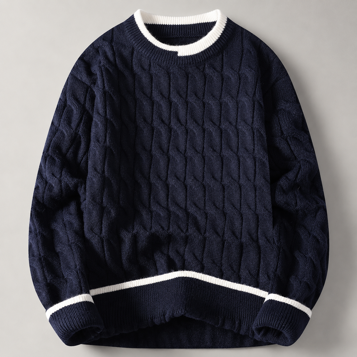 William Textured Cable-Knit Pullover Sweater