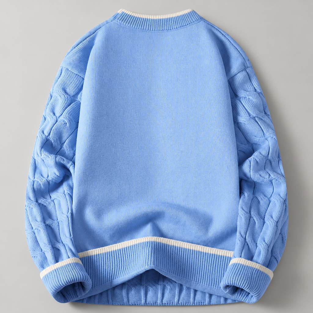 William Textured Cable-Knit Pullover Sweater