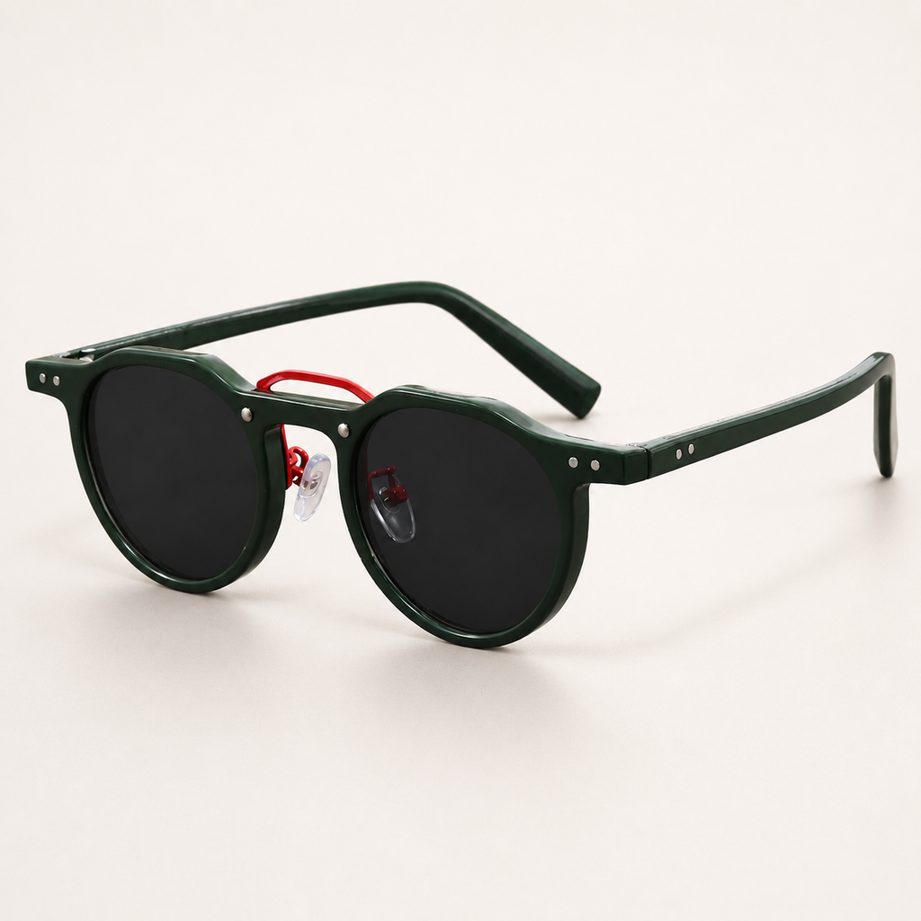 Felix Double-Bridge Round Sunglasses
