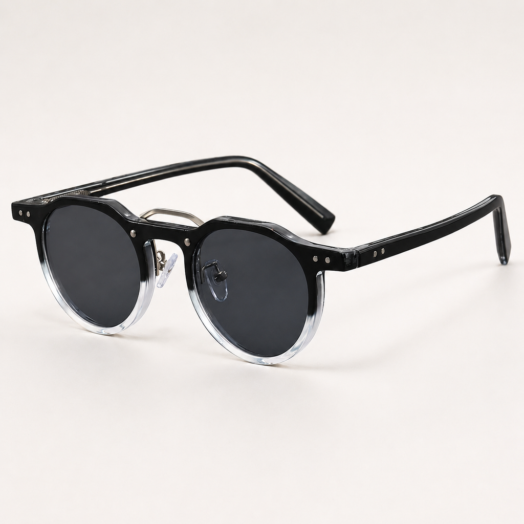 Felix Double-Bridge Round Sunglasses