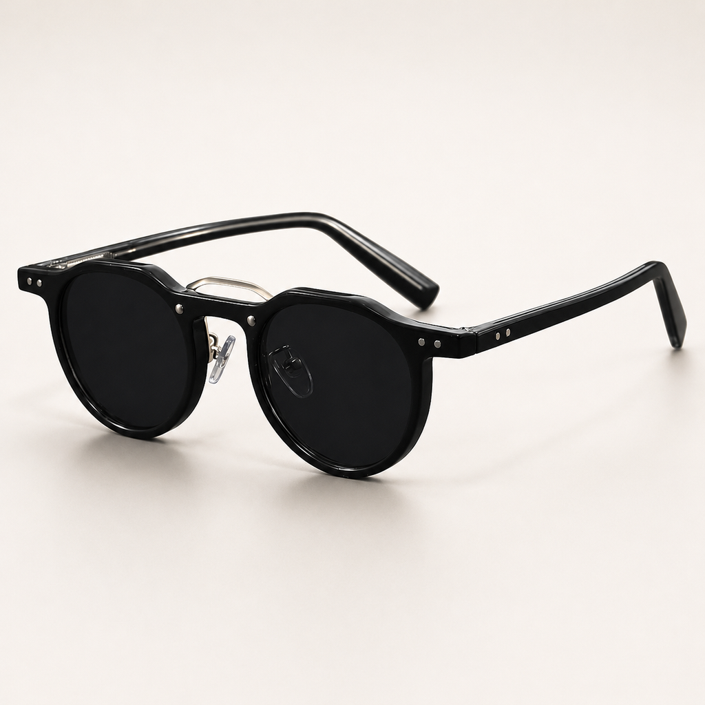 Felix Double-Bridge Round Sunglasses