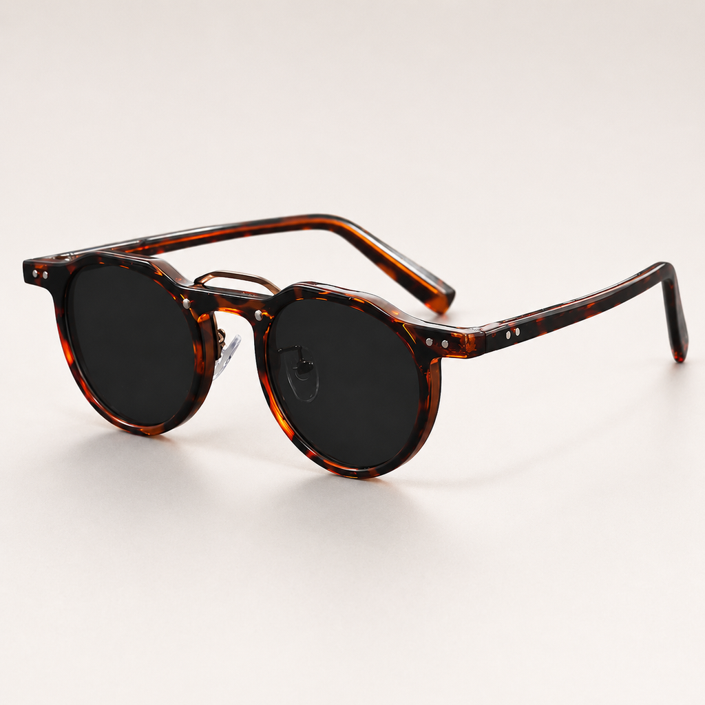 Felix Double-Bridge Round Sunglasses