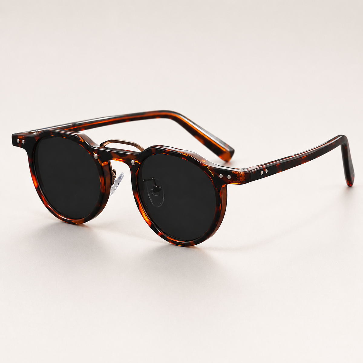 Felix Double-Bridge Round Sunglasses