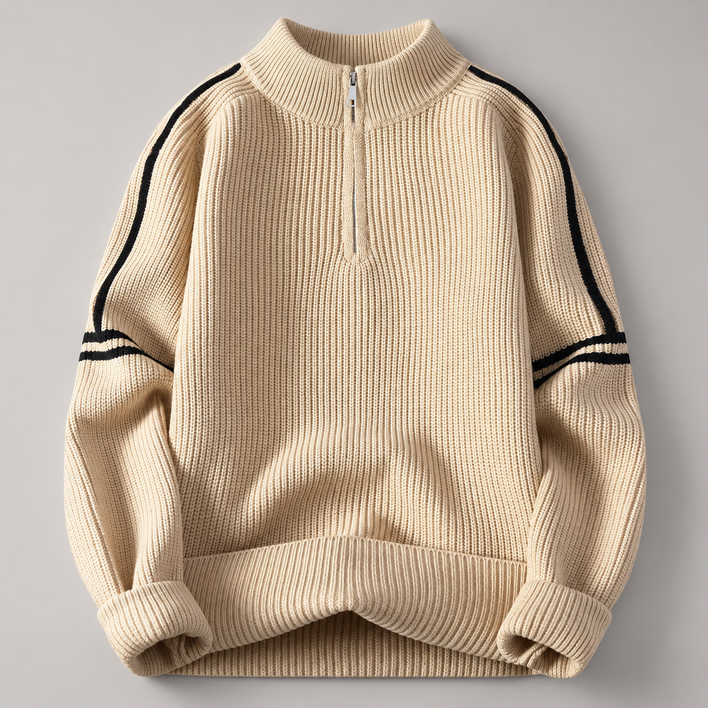 Pierce Men’s Ribbed Quarter-Zip Sweater