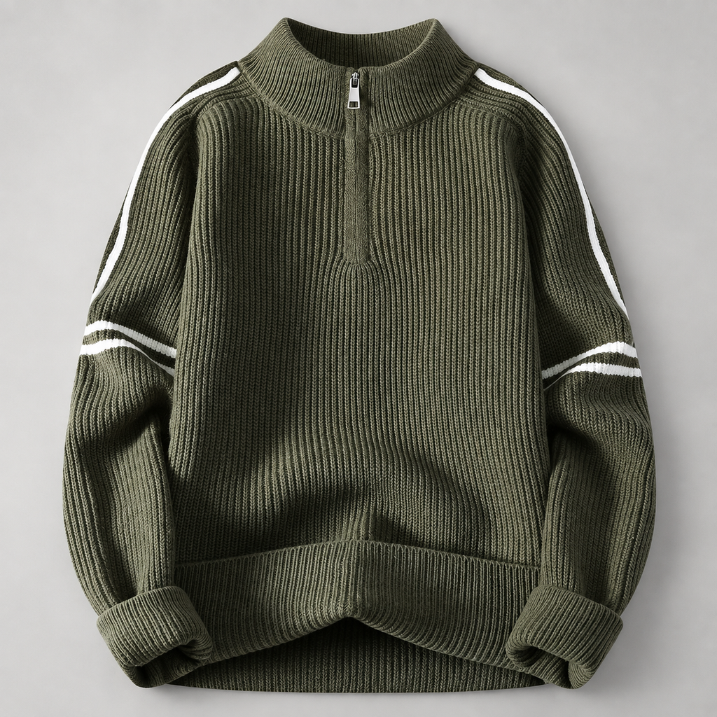 Pierce Men’s Ribbed Quarter-Zip Sweater