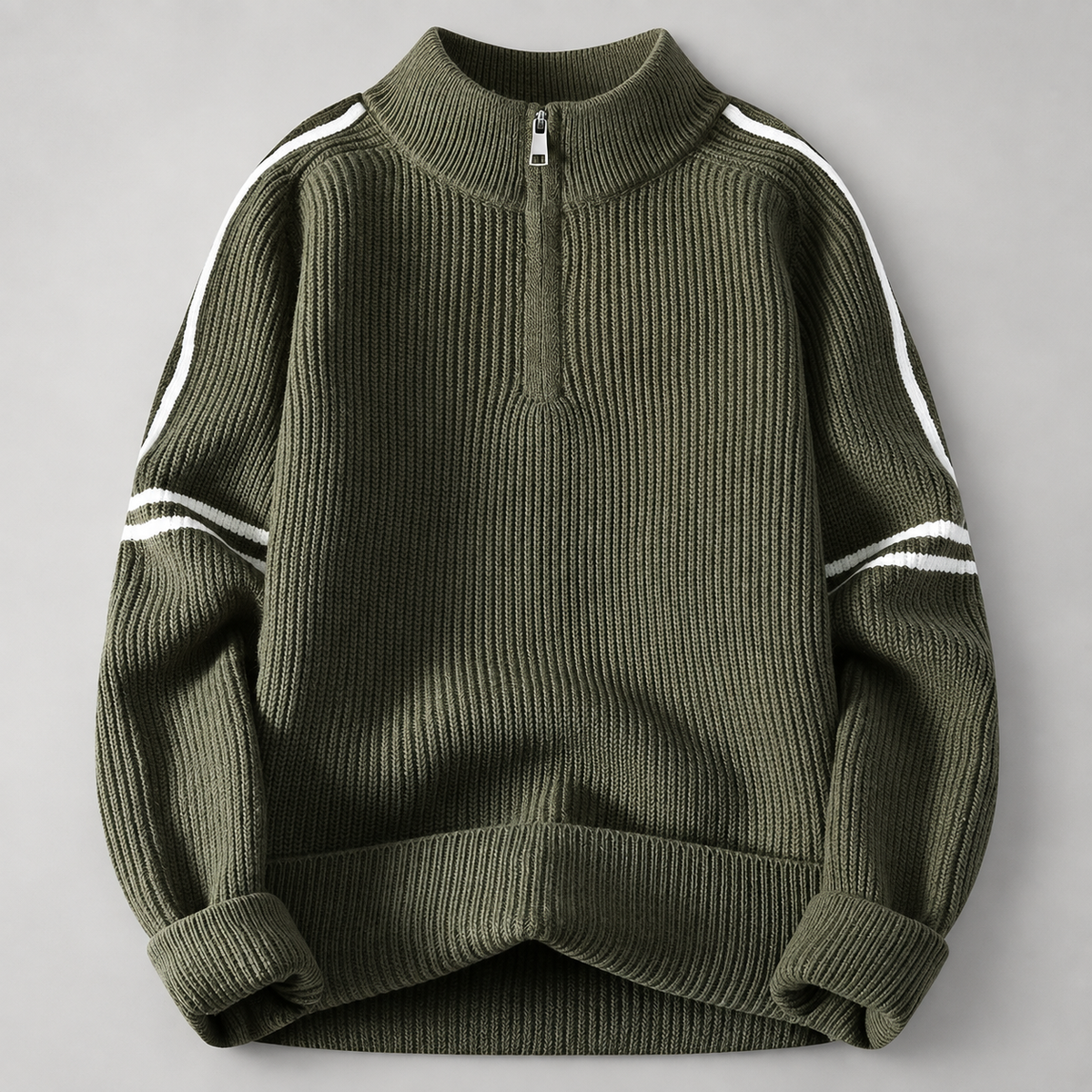Pierce Men’s Ribbed Quarter-Zip Sweater