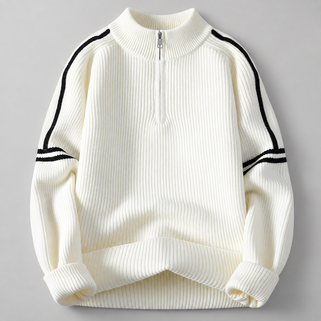 Pierce Men’s Ribbed Quarter-Zip Sweater