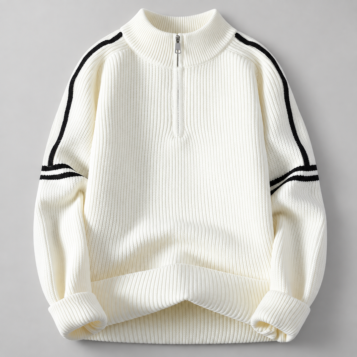 Pierce Men’s Ribbed Quarter-Zip Sweater