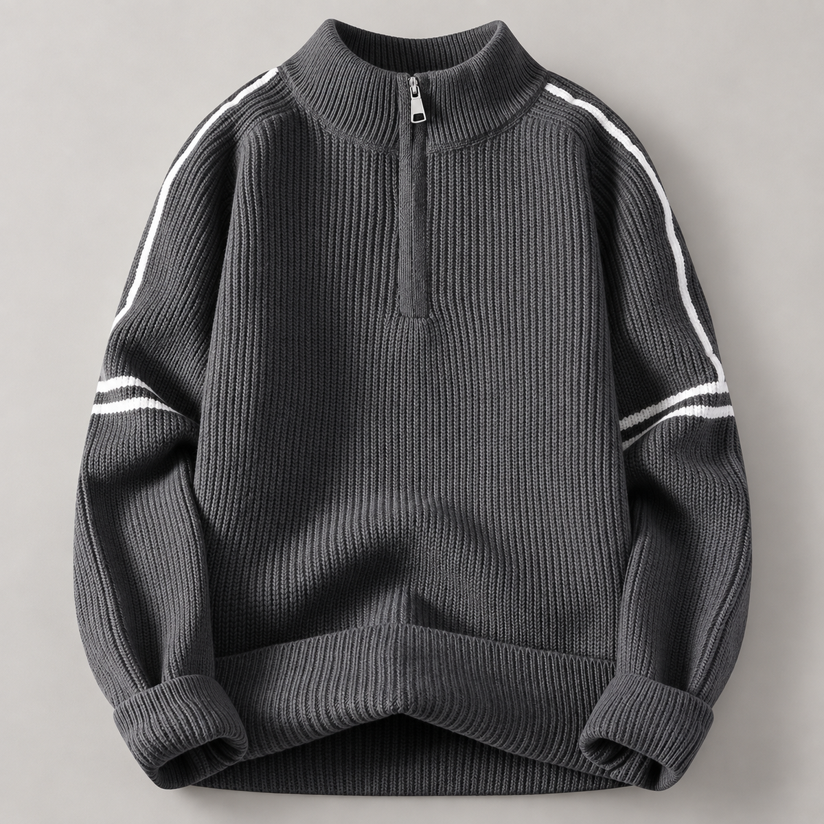 Pierce Men’s Ribbed Quarter-Zip Sweater