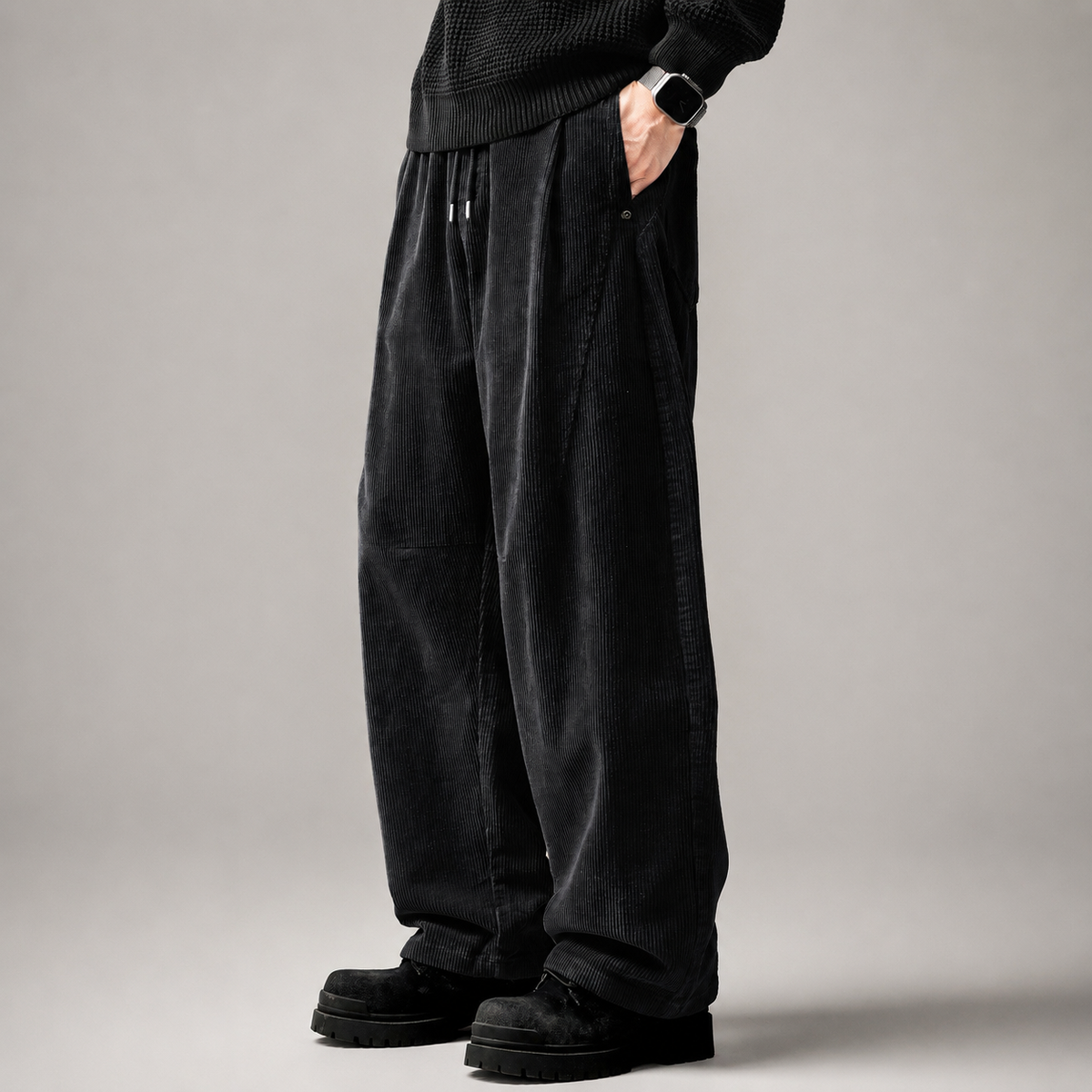 Chester Men’s Relaxed Wide-Leg Corduroy Pants