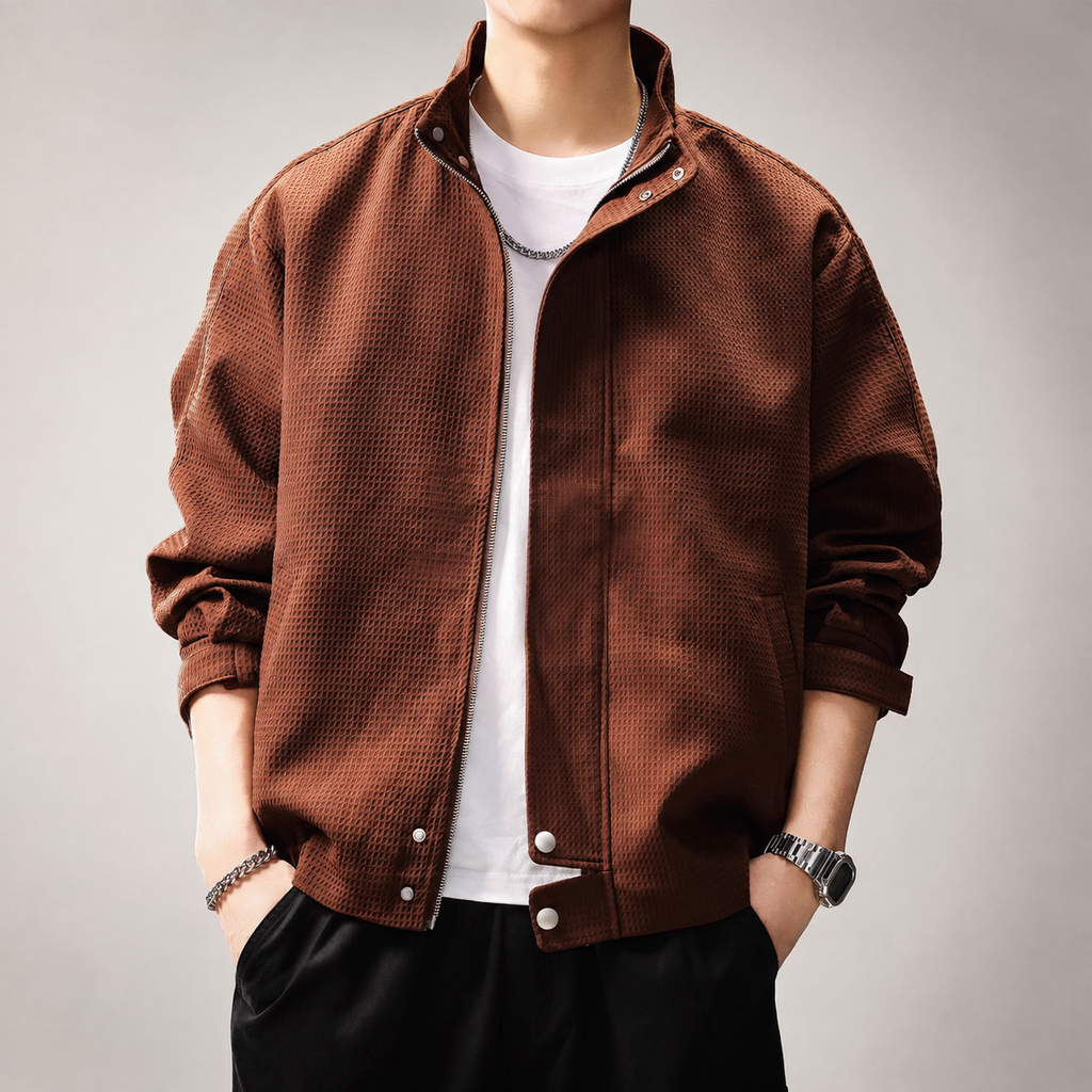 Chester Men’s Textured Stand-Collar Jacket