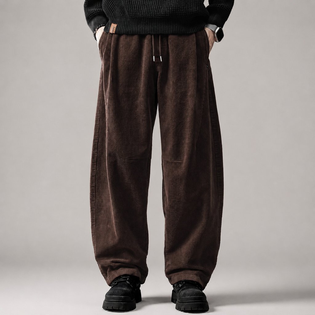 Chester Men’s Relaxed Wide-Leg Corduroy Pants