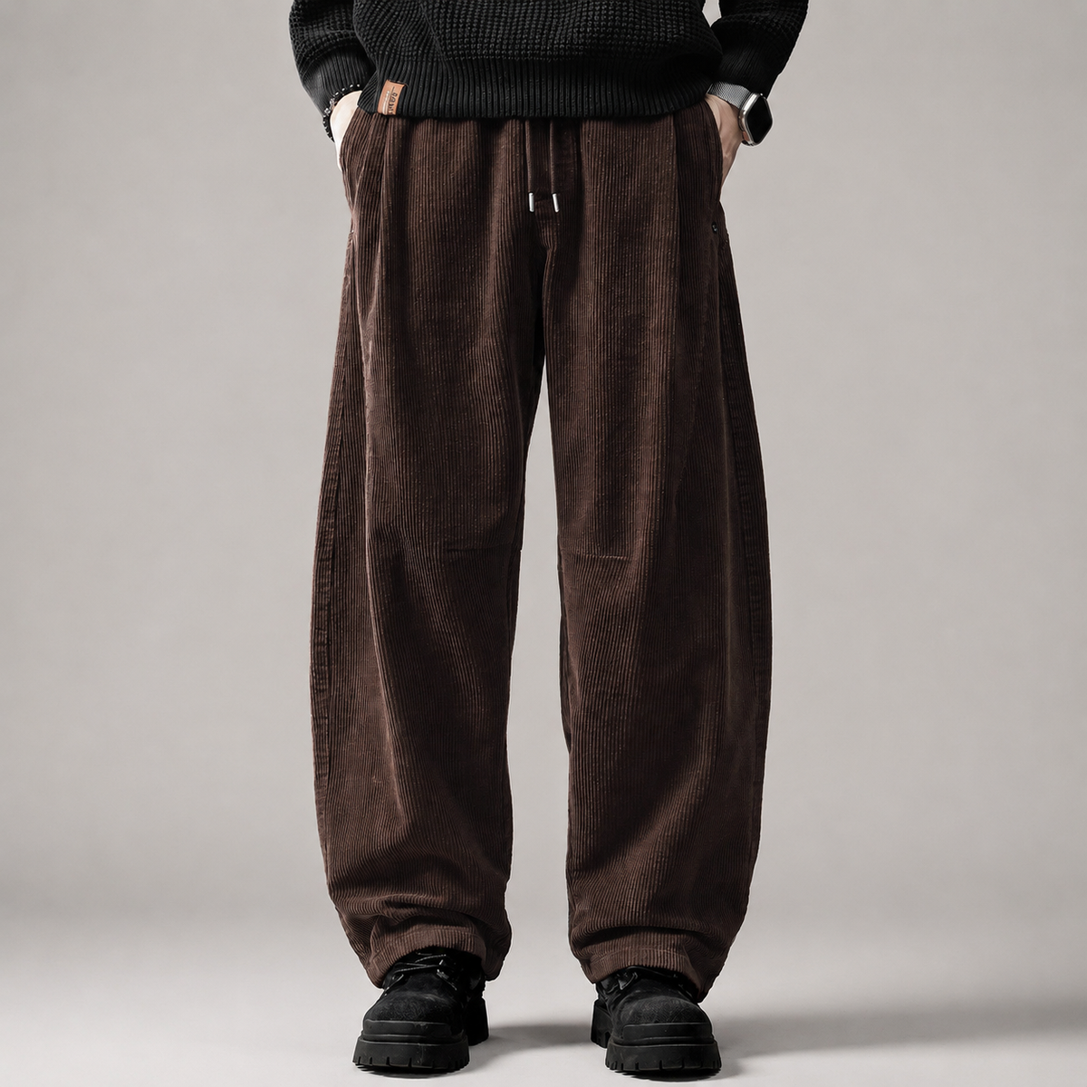 Chester Men’s Relaxed Wide-Leg Corduroy Pants