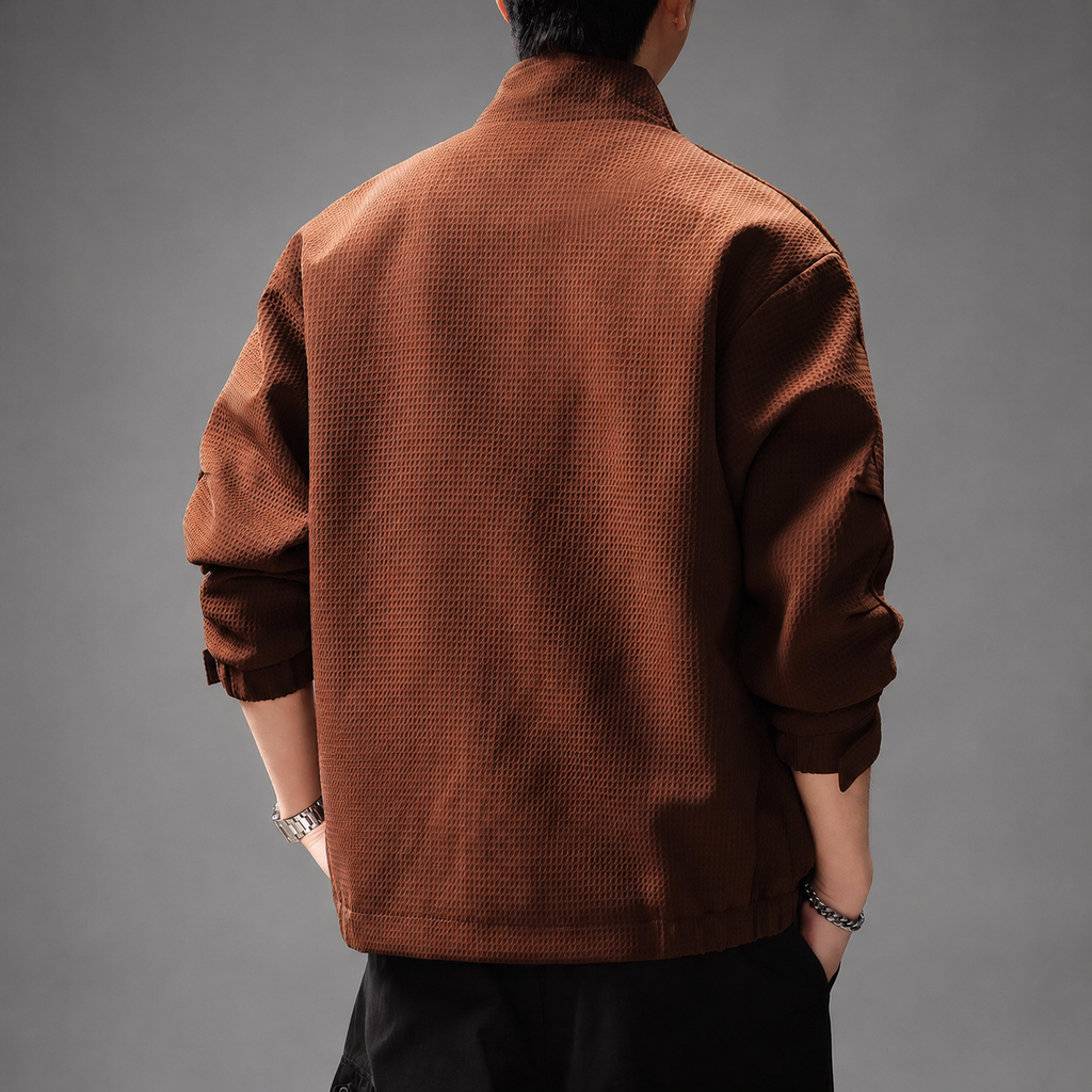 Chester Men’s Textured Stand-Collar Jacket
